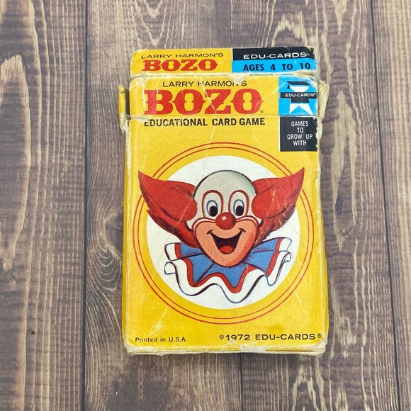 Bozo The Clown Educational Card Game Larry Harmon Vintage 1972 Gifts Flaws Wear - Picture 2 of 7